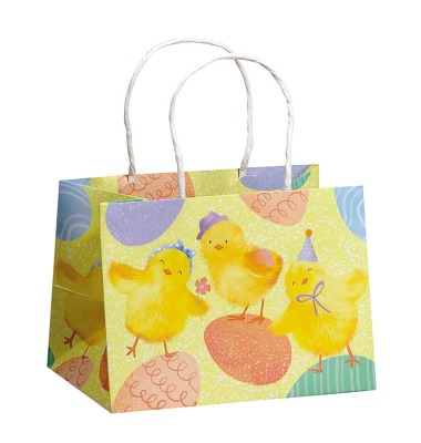 Ostertragetasche lustige K&uuml;ken gelb