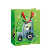 Geschenktragetasche Kind Traktor gr&uuml;n