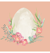 Osterservietten 211730 / Osterei mit Blumen, 3-lagig, 25x25cm