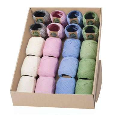 Eikn&auml;uel Z702 099 94 2012, Go Green Pastell, teilweise wei&szlig;e Punkte, 10mm x 12m, farbig sortiert