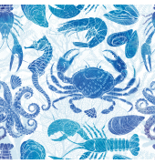Motivservietten 212032, dunkelblau/hellblau/ozeanblau / maritim, 3-lagig, 33x33cm