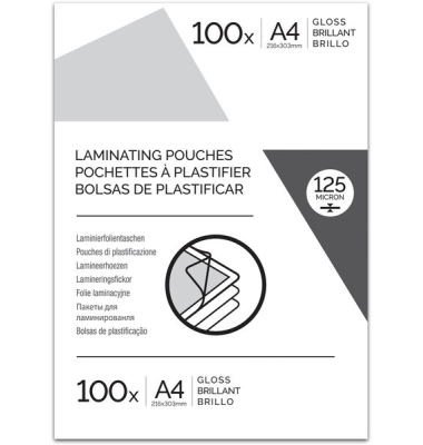 Laminierfolien White Lable 6910501, A4, 216x303mm, 125mic, gl&auml;nzend