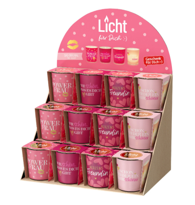 Teelichthalter Auf uns M&auml; sortiert