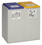 Abfallsammelsystem, 2x40 Liter, PolystyrolTragegriff Deckel Einsatz Griffrand
