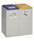 Abfallsammelsystem, 2x40 Liter, PolystyrolTragegriff Deckel Einsatz Griffrand