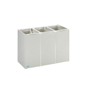 Abfallsammelsystem, 3x40 Liter, PolystyrolTragegriff Deckel Einsatz Griffrand