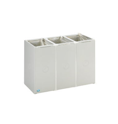 Abfallsammelsystem, 3x40 Liter, PolystyrolTragegriff Deckel Einsatz Griffrand