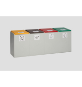 Kunststoffcontainer 60l 4fach oDeckel lgr