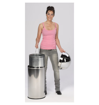 Abfallsammler D 35 edelstahl poliert