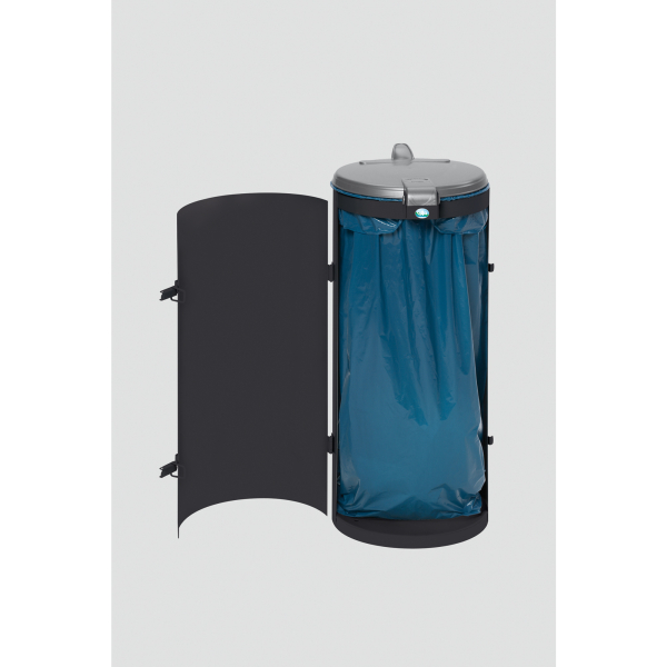 4030695010141 - VAR Abfallsammler Kompakt-Junior mit Einflügeltür für 120 Liter Abfallsäcke für den Außenbereich Farbe anthrazit