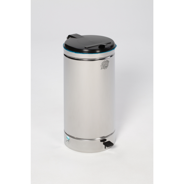 4030695010714 - Tret Mülleimer Euro Pedal für den Innenbereich Volumen 60 l mit Griff & Deckel Ø 350 x H 700 mm Edelstahl & Kunststoff edelstahlfarben
