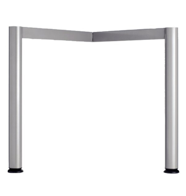 Schreibtisch Flex, manuell h&ouml;henverstellbar, 68-82cm (H), 216,6x80/113,1cm (BxT), Freiform, ahorn / silber
