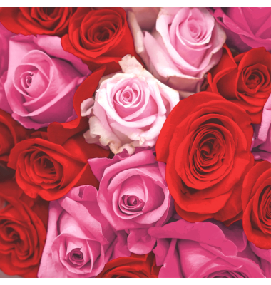 Motivserviette 33x33cm Hochzeit Rosen