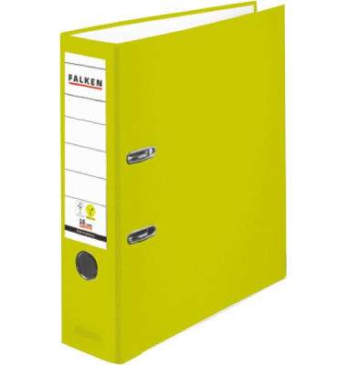 Ordner, DIN A4, PP, 80 mm, breit, auswechselbares R&uuml;ckenschild, neongr&uuml;n
