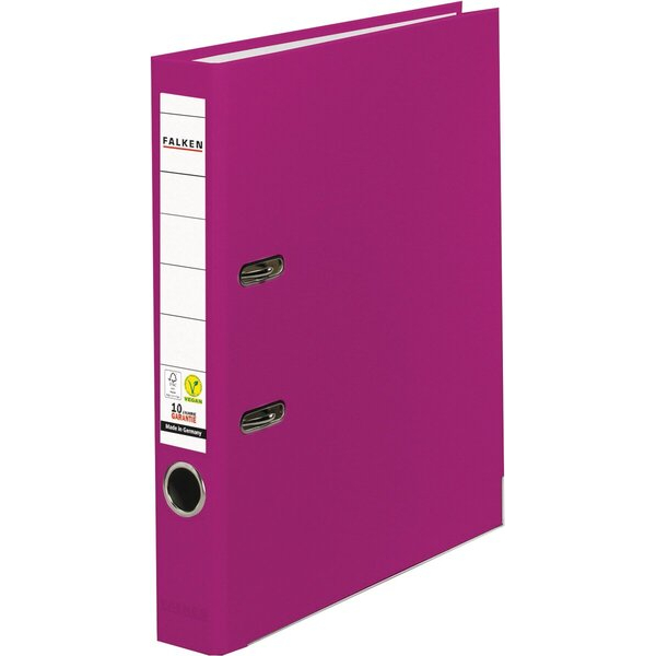 Falken Ordner, DIN A4, PP, 50 mm, schmal, auswechselbares Rückenschild, brombeere 4014481241452 Falken