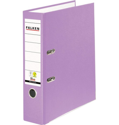 Ordner, DIN A4, PP, 80 mm, breit, auswechselbares R&uuml;ckenschild, flieder