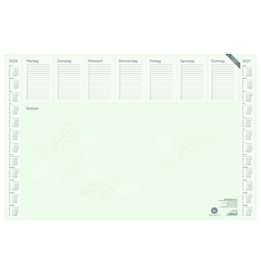 Schreibunterlage 106-0700 grün Eichen-Blätter 59,5x40cm