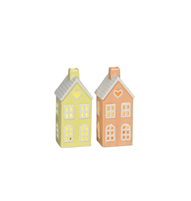 Deko Haus LED Porzellan sortiert