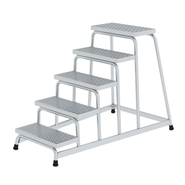 4031405510340 - Munk Arbeitspodest Aluminium verschweißte Rohrkonstruktion Stufen R 13 Trittfläche 550 x 300 mm max 150 kg 5 Stufen