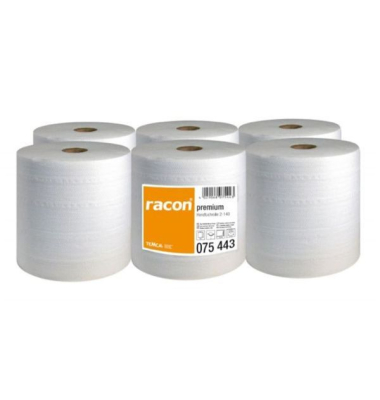 Rollenhandt&uuml;cher 075443 racon premium 2-140 Au&szlig;enabrollung 2-lagig Tissue hochwei&szlig;