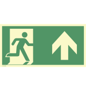 2244382 Schild Notausgang rechts Pfeil oben