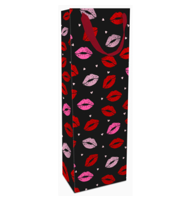 Geschenktasche 1594-26410, allgemein, mit Trageband, Hip Lips, 12cm x 36cm