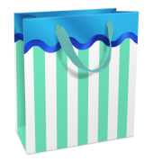 Geschenktragetasche Adria wei&szlig;azurblau