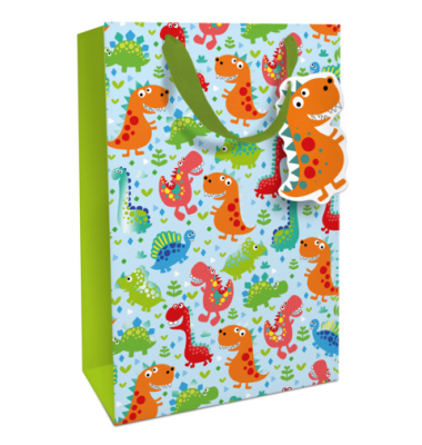 Geschenktasche 1583-26015, allgemein, mit Trageband, Dinos, 24cm x 36cm