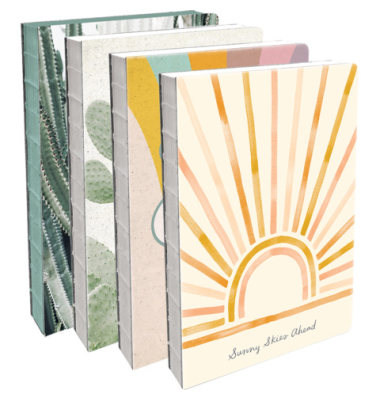 Notizbuch Leinen sortiert