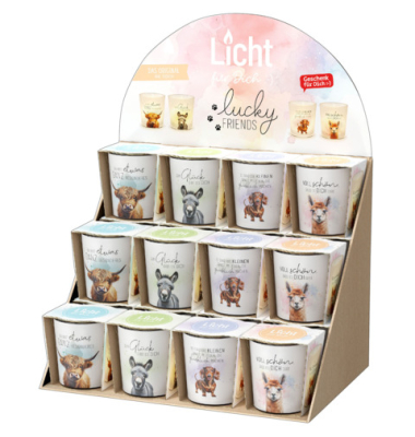 Teelichthalter Lucky Friends sortiert