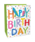 Geschenktasche 1541-26017, Geburtstag, mit Trageband, &bdquo;Happy Birthday&ldquo;, 12cm x 15cm