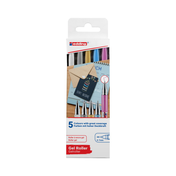 Edding Gelroller edding 2185 VE=5 Stück metallic 5 Farben