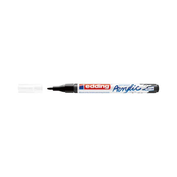 10 Stück Edding Acrylmarker 0,7-1mm tiefschwarz matt 4057305078322 Edding