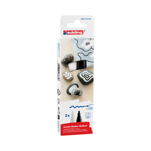 6 Stück Edding Acrylmarker 2-3mm 2ST sortiert 4057305078858 Edding