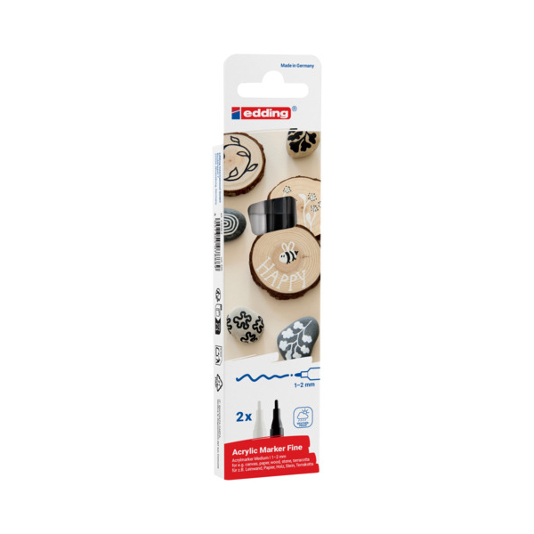 5 Stück Edding Acrylmarker 1-2mm 2ST sortiert 4057305078889 Edding