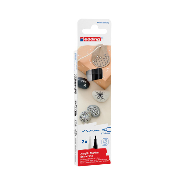 5 Stück Edding Acrylmarker 0,7-1mm 2ST sortiert 4057305078919 Edding