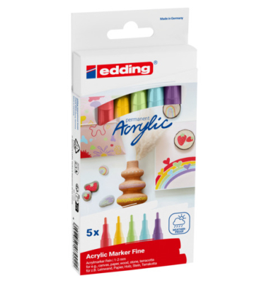 Acrylmarker 1-2mm 5ST sortiert
