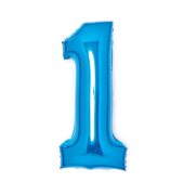 Folienballon Zahl 1 blau