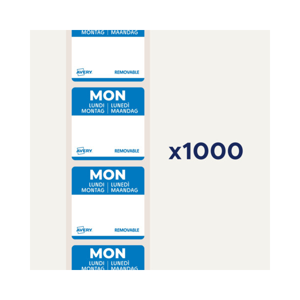 AVERY Zweckform Rollenetiketten 25x25mm 1000ST blau 5014702152924 AVERY Zweckform 1000 Stück