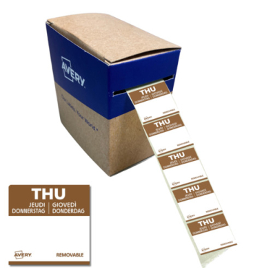 Rollenetiketten 25x25mm 1000ST braun