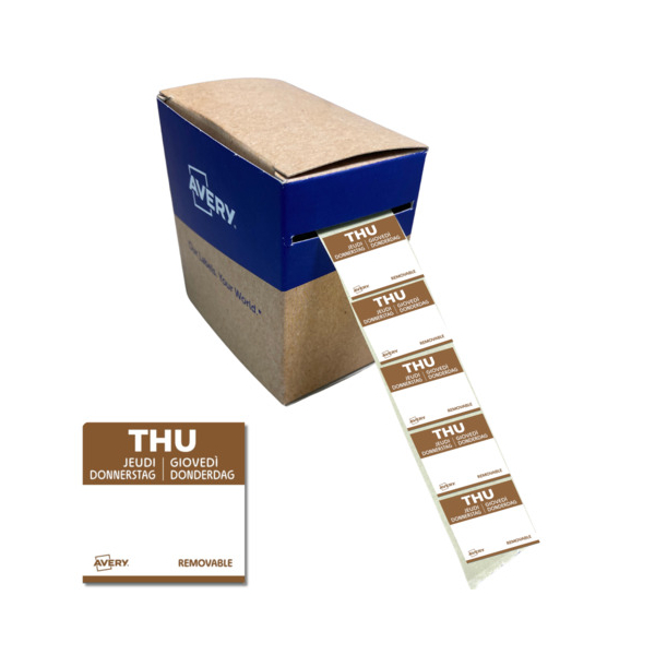 AVERY Zweckform Rollenetiketten 25x25mm 1000ST braun 5014702152955 AVERY Zweckform 1000 Stück