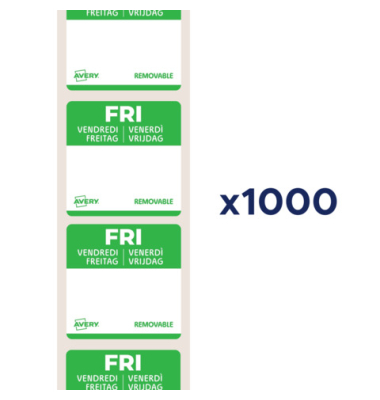 Rollenetiketten 25x25mm 1000ST gr&uuml;n