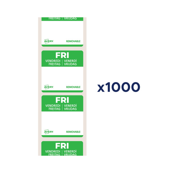 AVERY Zweckform Rollenetiketten 25x25mm 1000ST grün 5014702152962 AVERY Zweckform 1000 Stück