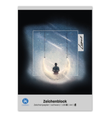 Zeichenblock A4 20 Blatt schwarz