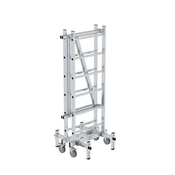 Munk Klappgerüst 4-fach Sprossen Arbeitshöhe 300 mm 150 kg mobil platzsparend Rechteckrohr-Holme Ø 125 mm Rollen
