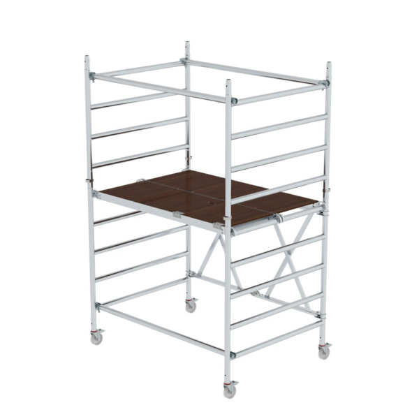 MUNK Günzburger Steigtechnik 115701 Guenzburger Steigtechnik Aluminium Gerüst klappbar fahrbar Arbeitshöhe (max) 36 m Silber 68 kg