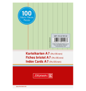Karteikarten 102270150 gr&uuml;n A7 liniert 190g 