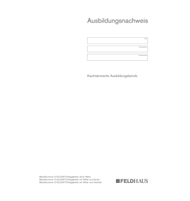 Ausbildungs-Nachweis Einlageblock+Kartonhefter
