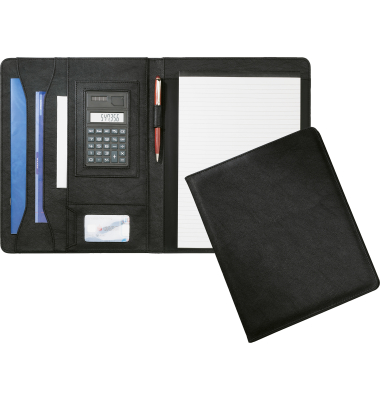 Konferenzmappe A4 Kunstleder Block sw