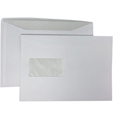 Briefumschlag 087201122990, Din Lang+ (C6/5), mit Fenster, nassklebend, 75g, wei&szlig;